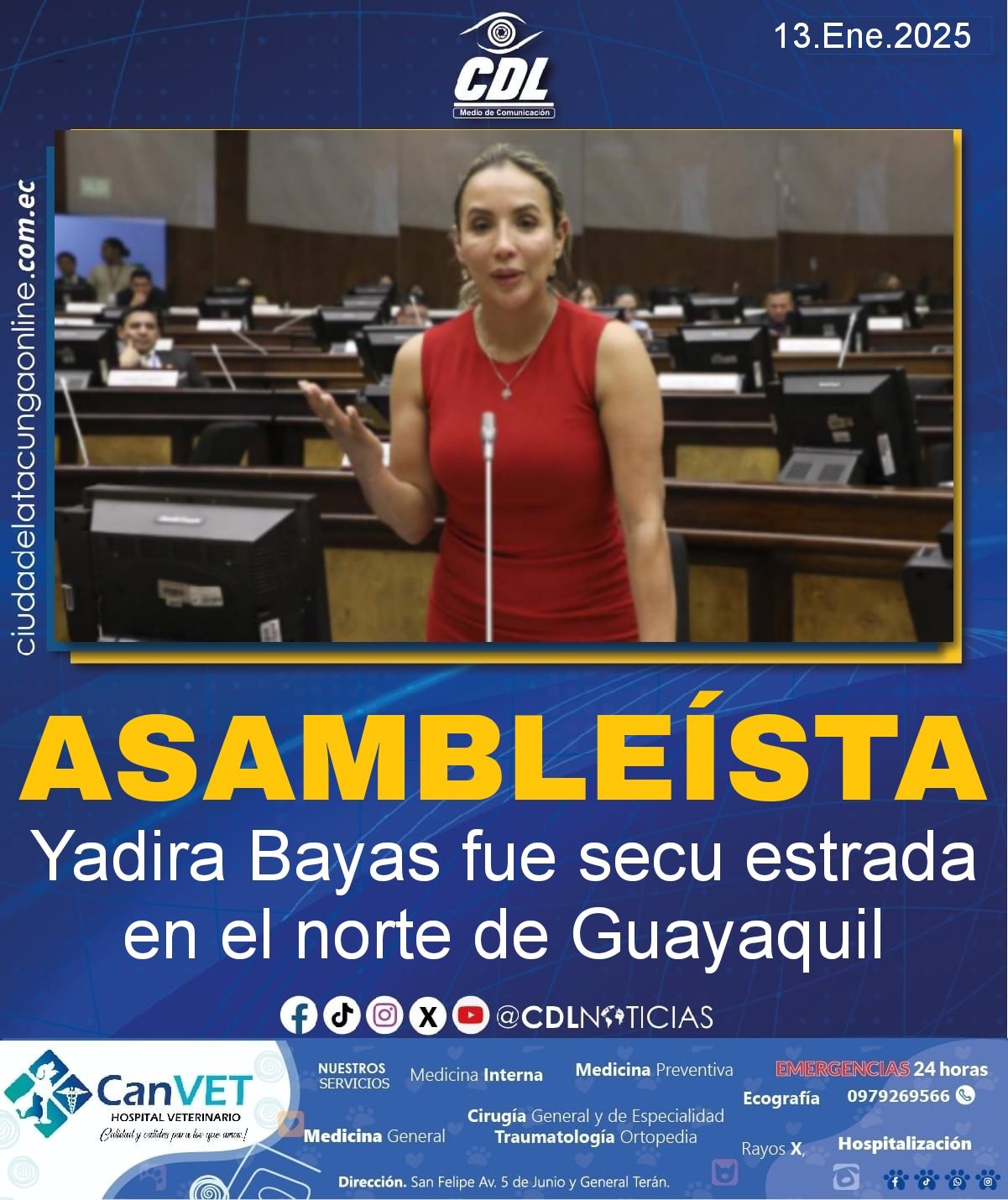 La asambleísta Yadira Bayas fue secu estrada en el norte de Guayaquil