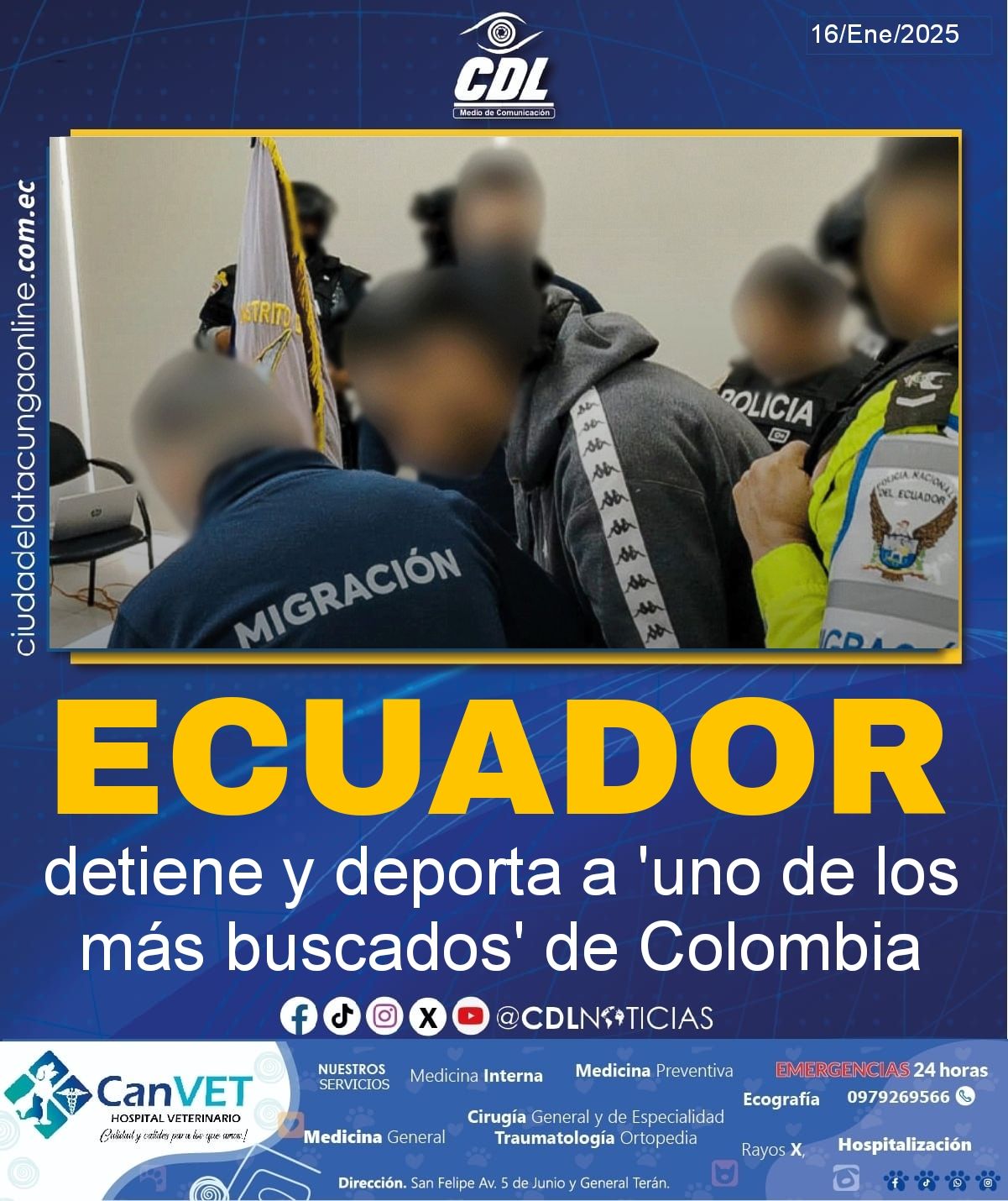 Ecuador detiene y deporta a ‘uno de los más buscados’ de Colombia