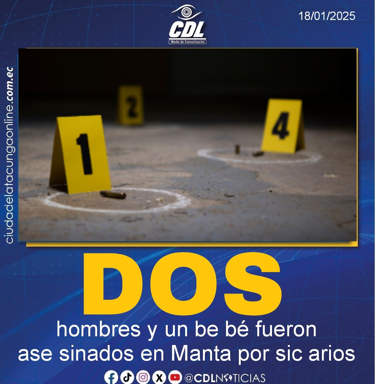 Dos hombres y un be bé fueron ase sinados en Manta por sic arios