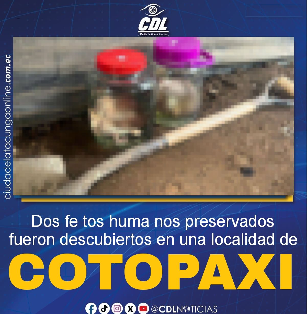 Dos fe tos huma nos preservados fueron descubiertos en una localidad de Cotopaxi