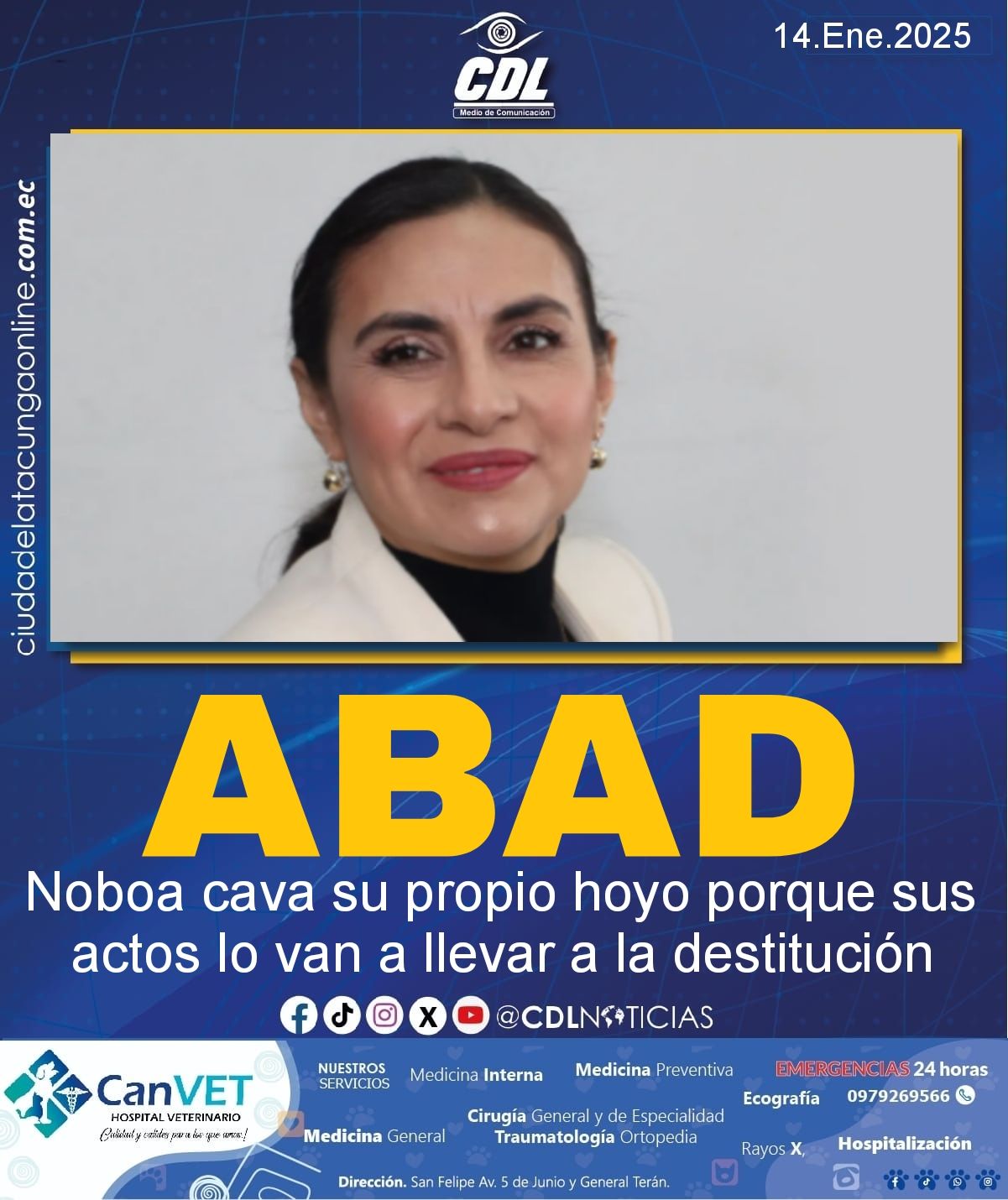 Verónica Abad: Noboa cava su propio hoyo porque sus actos lo van a llevar a la destitución