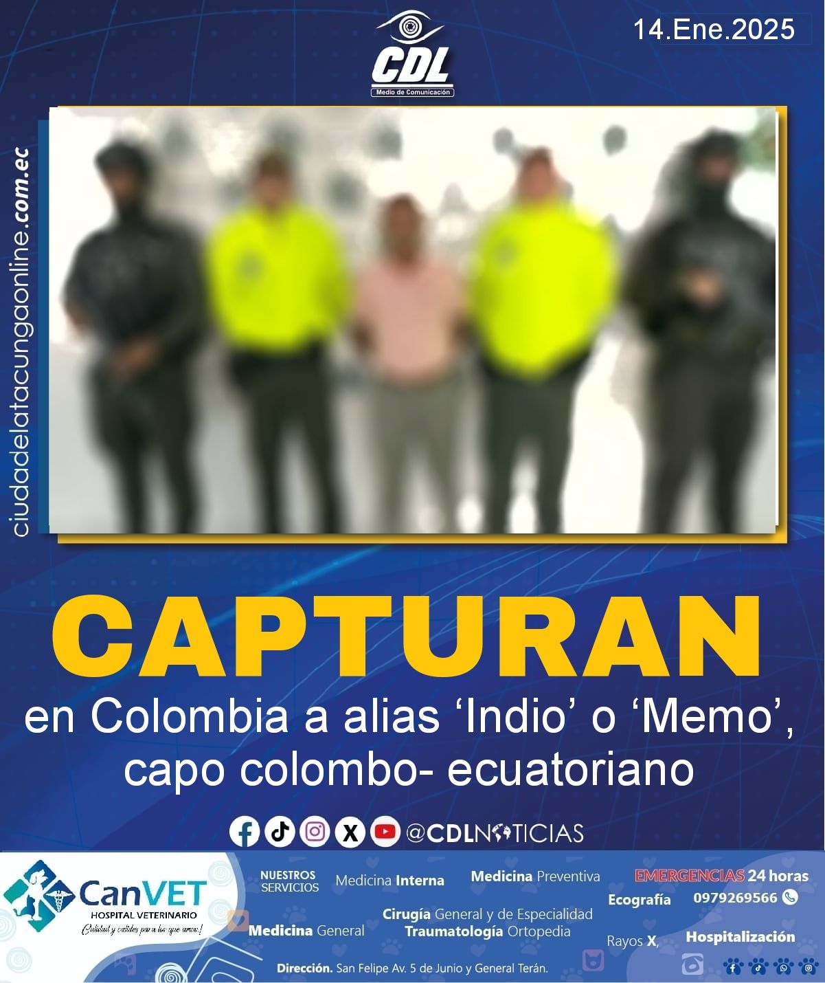 Capturan en Colombia a alias ‘Indio’ o ‘Memo’, capo colombo- ecuatoriano