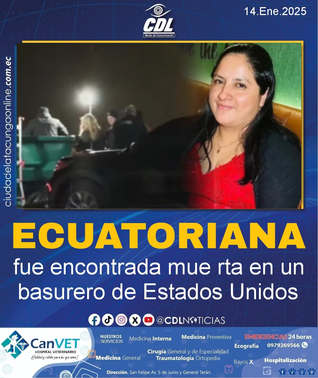 Ecuatoriana fue encontrada mue rta en un basurero de Estados Unidos