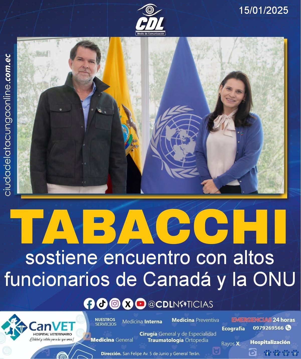 Francesco Tabacchi sostiene encuentro con altos funcionarios de Canadá y la ONU.