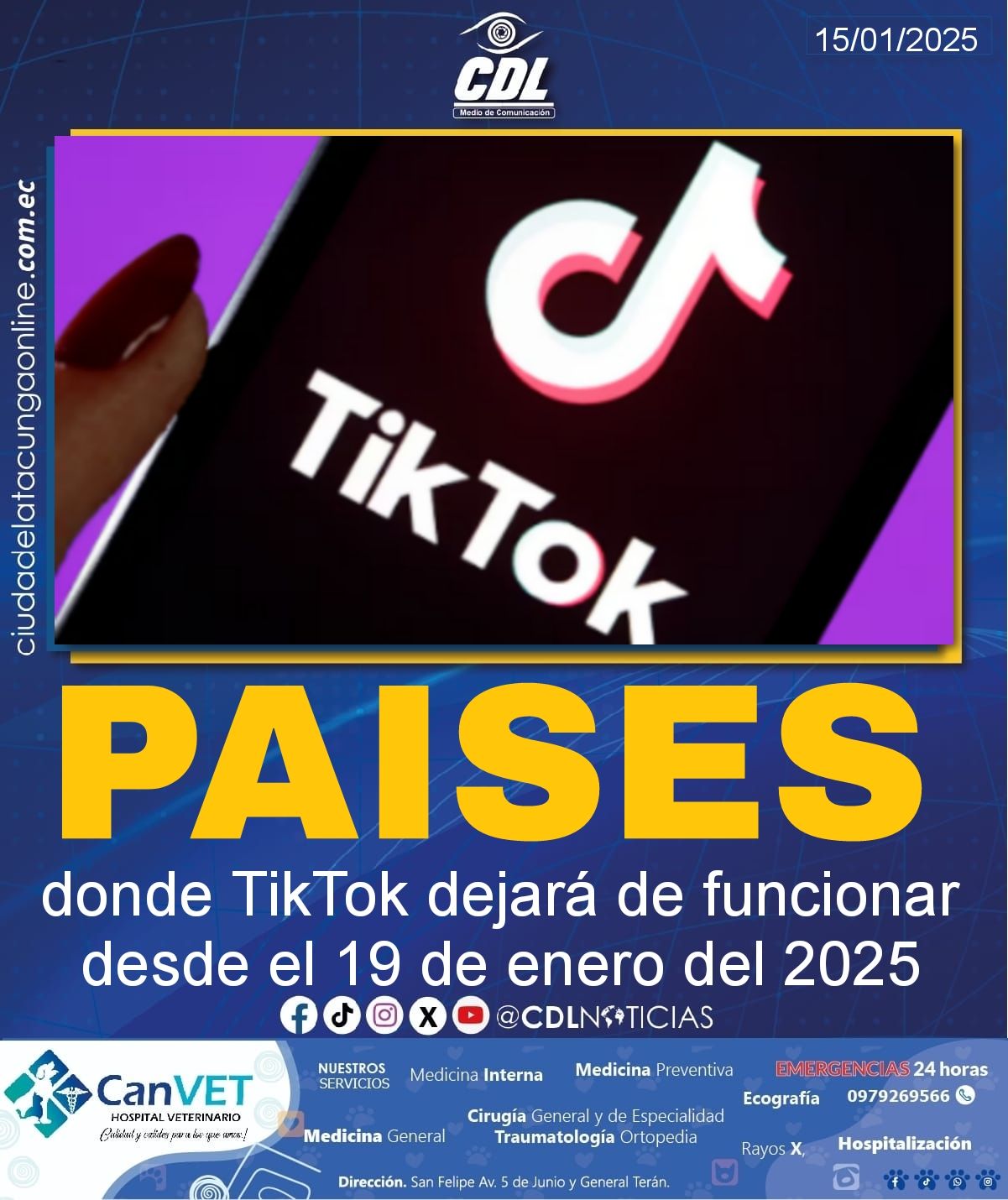 Países donde TikTok dejará de funcionar desde el 19 de enero del 2025