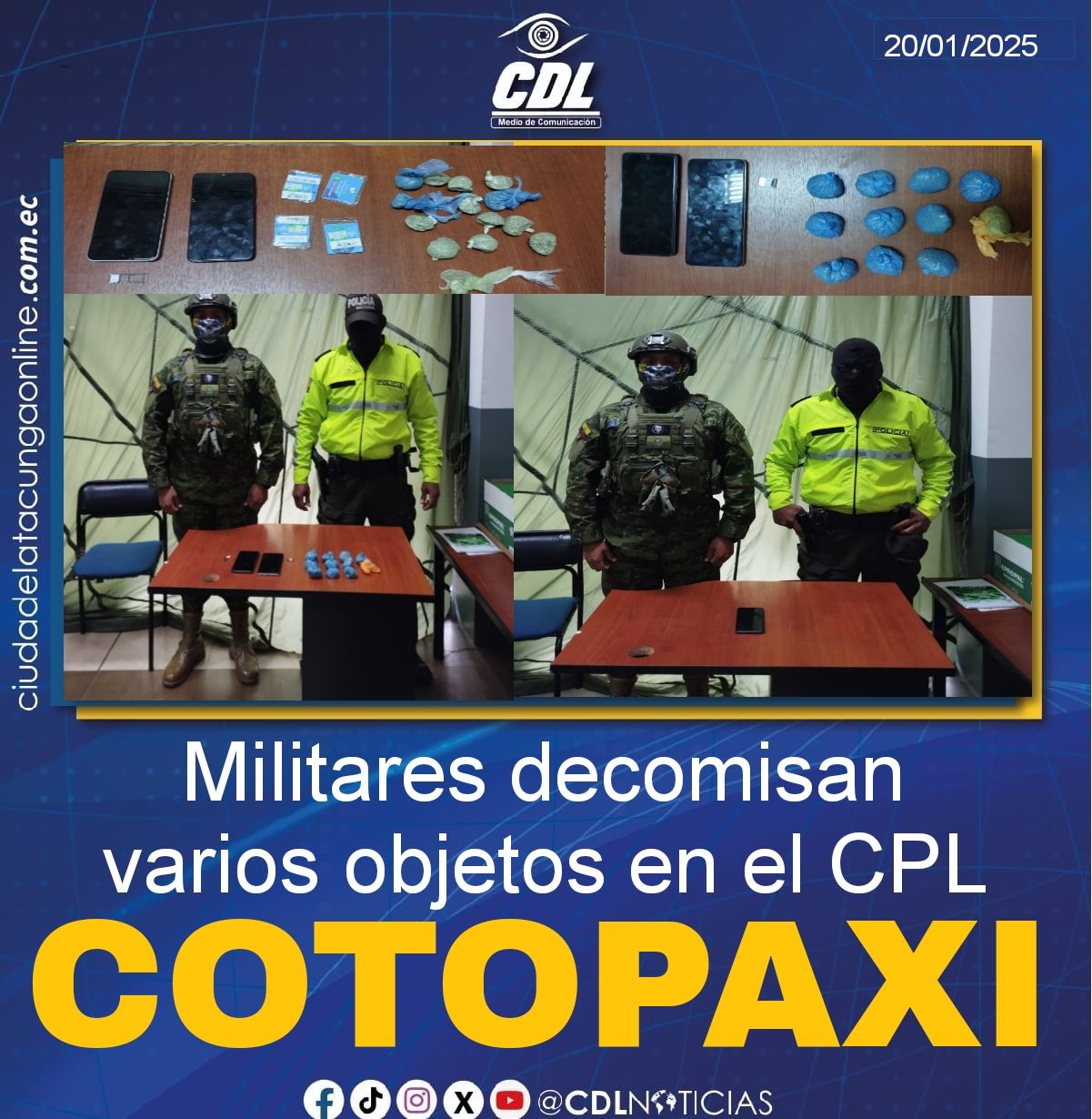 Militares decomisan varios objetos en el CPL Cotopaxi