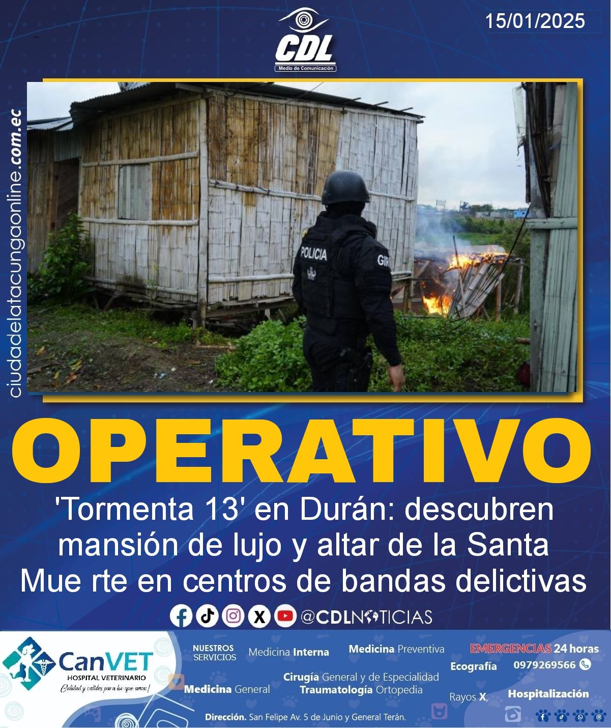 Operativo ‘Tormenta 13’ en Durán: descubren mansión de lujo y altar de la Santa Mu erte en centros de bandas delictivas
