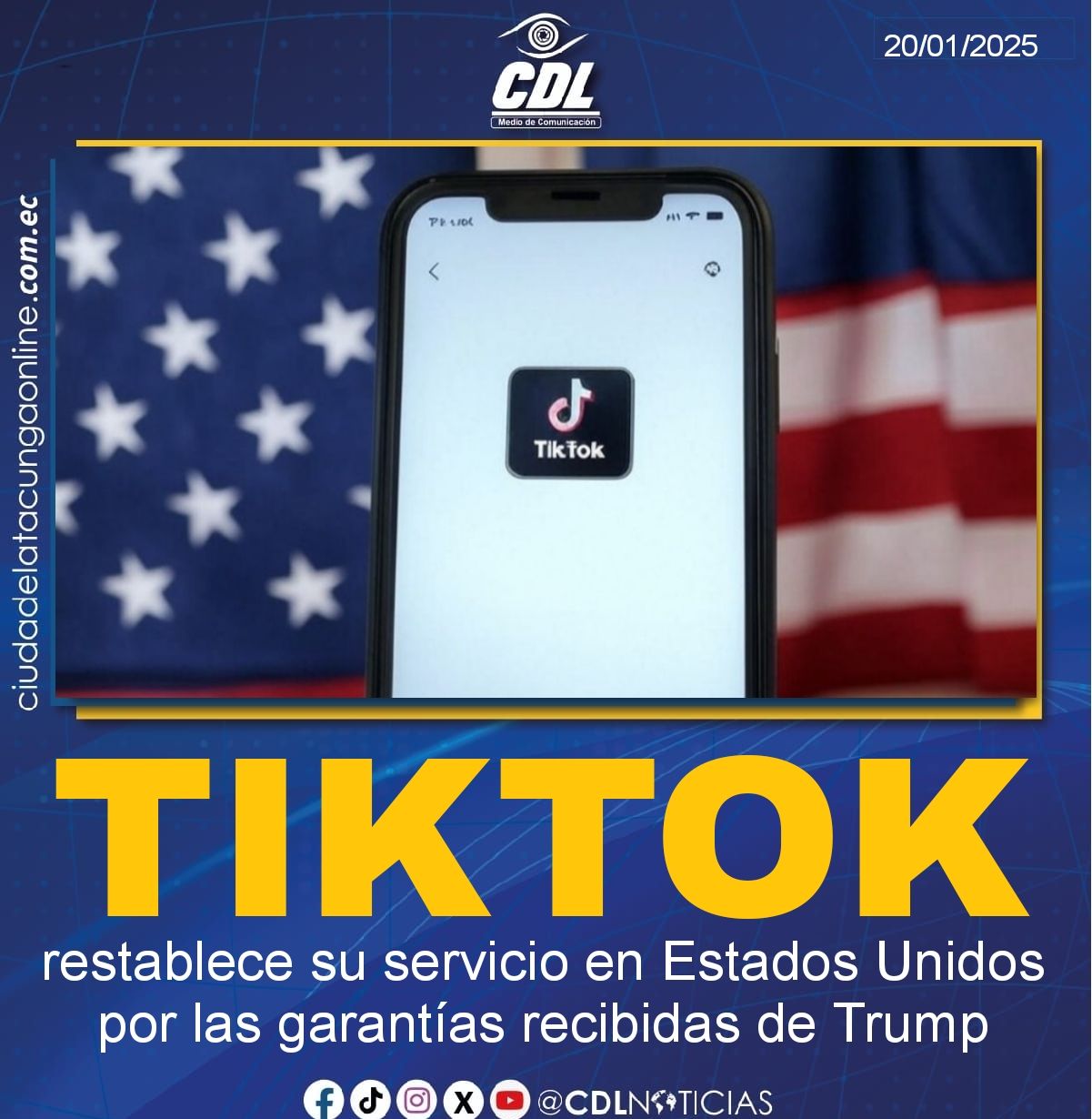TikTok restablece su servicio en Estados Unidos por las garantías recibidas de Trump
