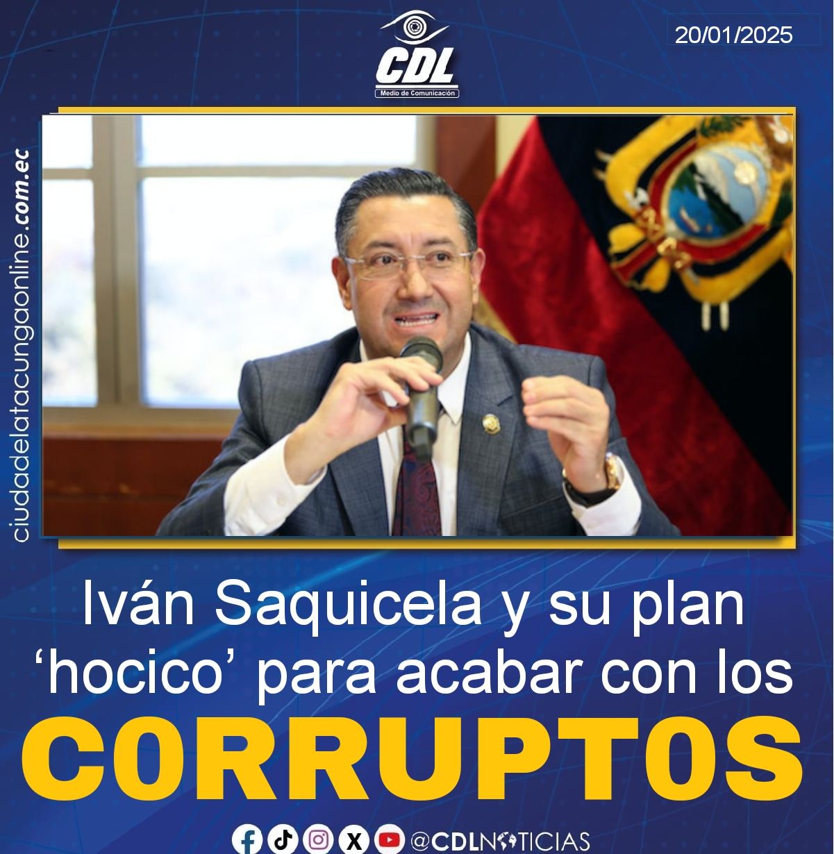 Iván Saquicela y su plan ‘hocico’ para acabar con los corruptos
