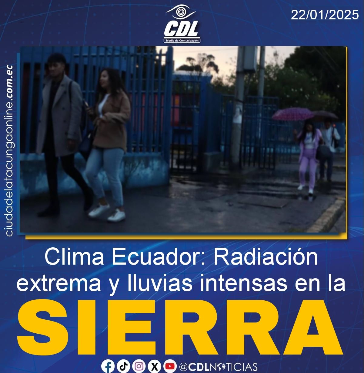 Clima Ecuador: Radiación extrema y lluvias intensas en la Sierra