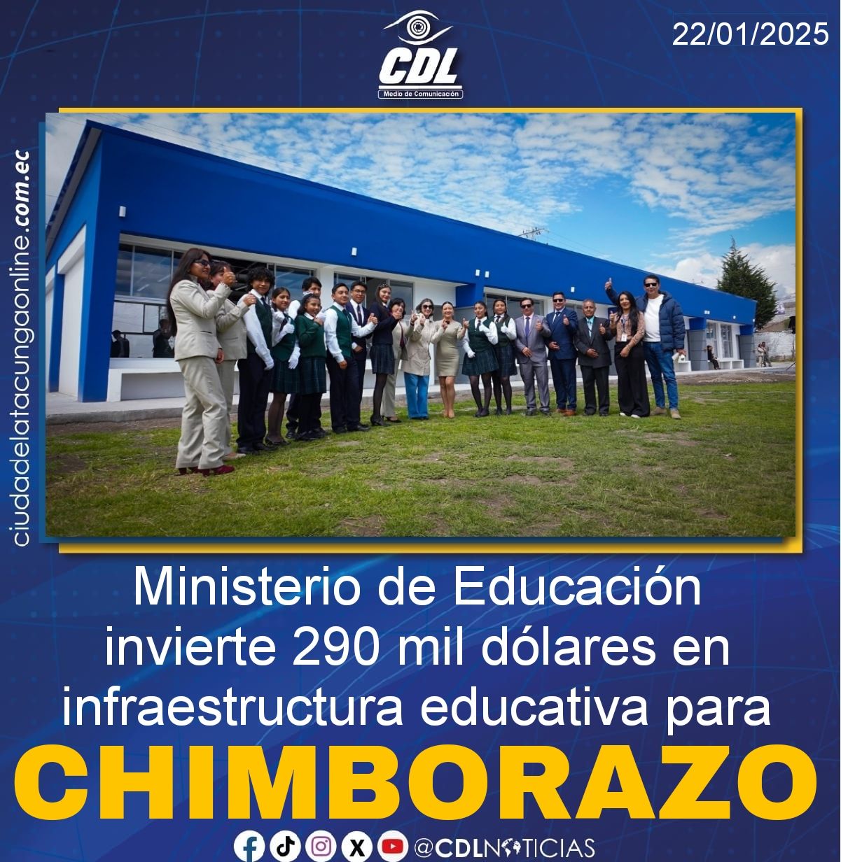 Ministerio de Educación invierte 290 mil dólares en infraestructura educativa para Chimborazo