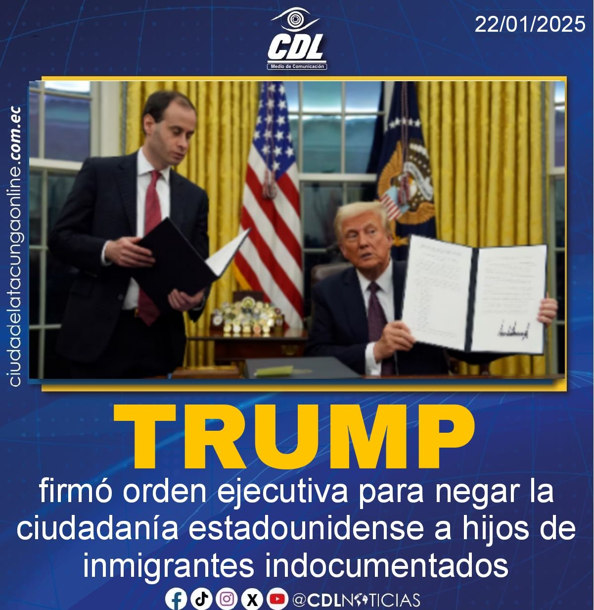 Trump firmó orden ejecutiva para negar la ciudadanía estadounidense a hijos de inmigrantes indocumentados