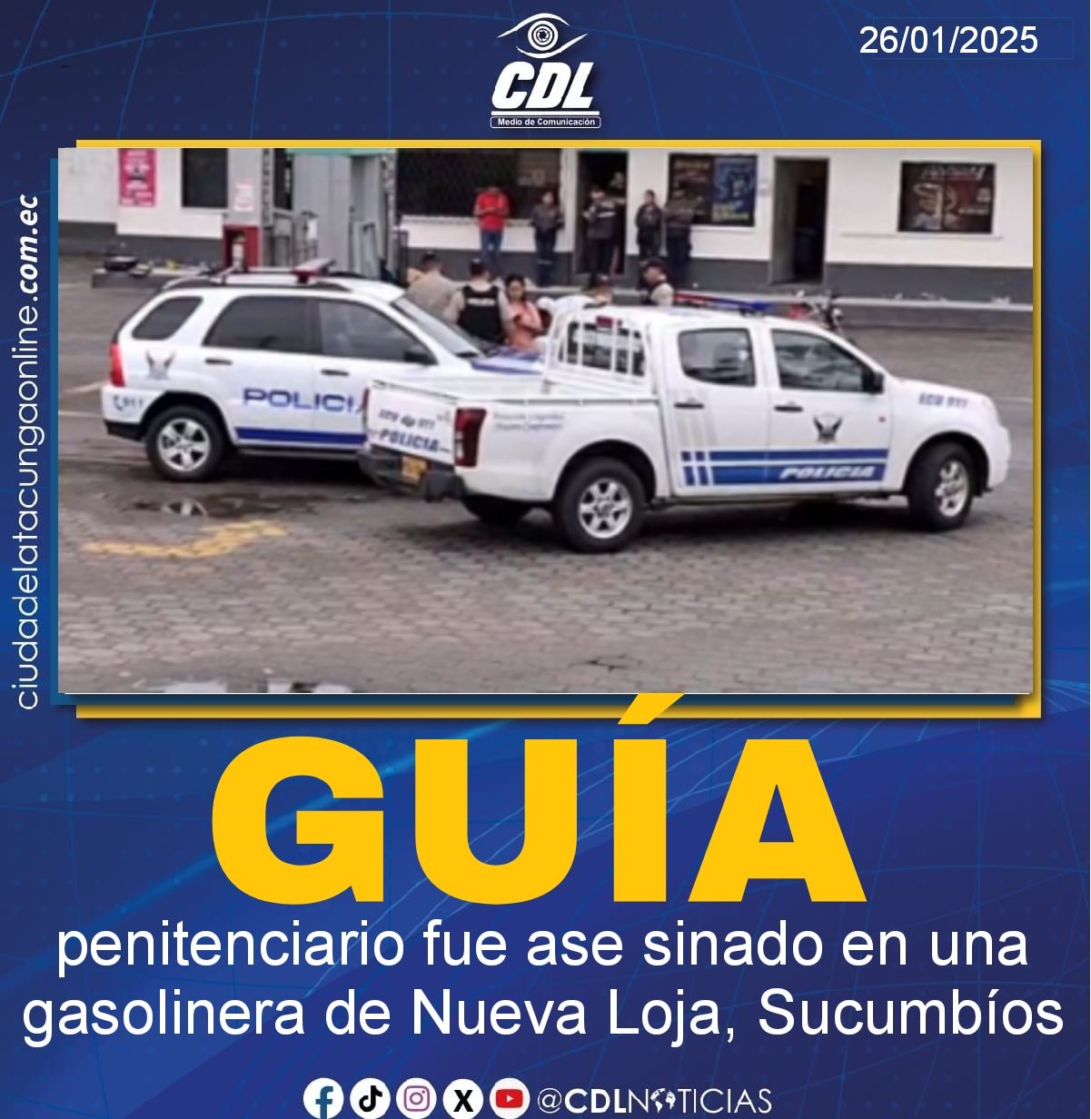 Un guía penitenciario fue ase sinado en una gasolinera de Nueva Loja, Sucumbíos