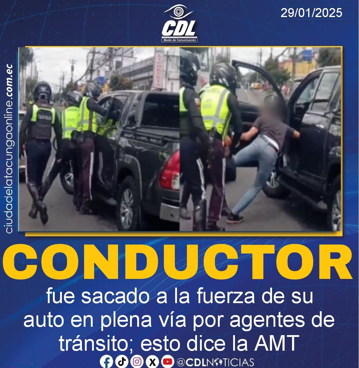 Un conductor fue sacado a la fuerza de su auto en plena vía por agentes de tránsito; esto dice la AMT
