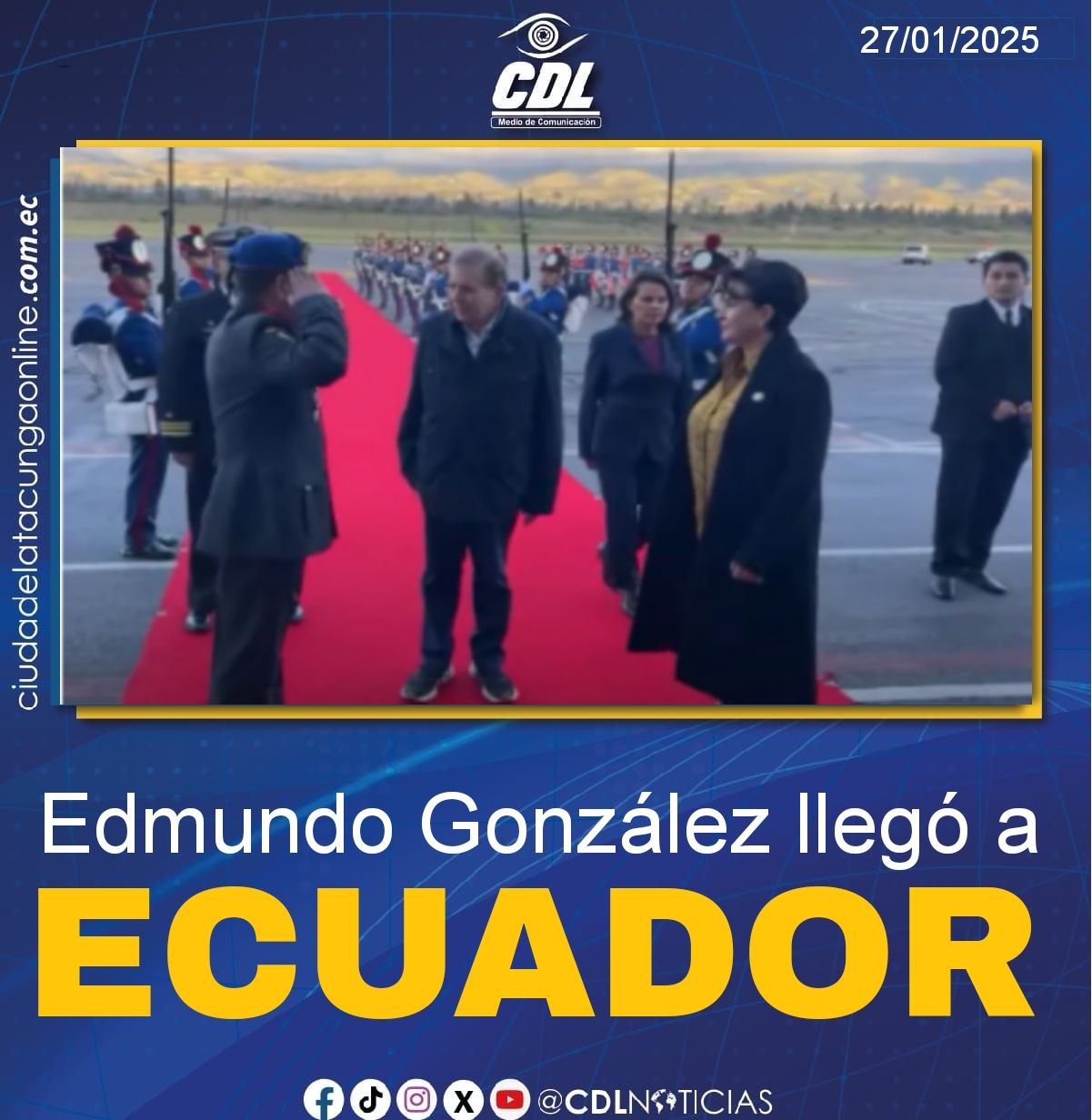 Edmundo González llegó a Ecuador