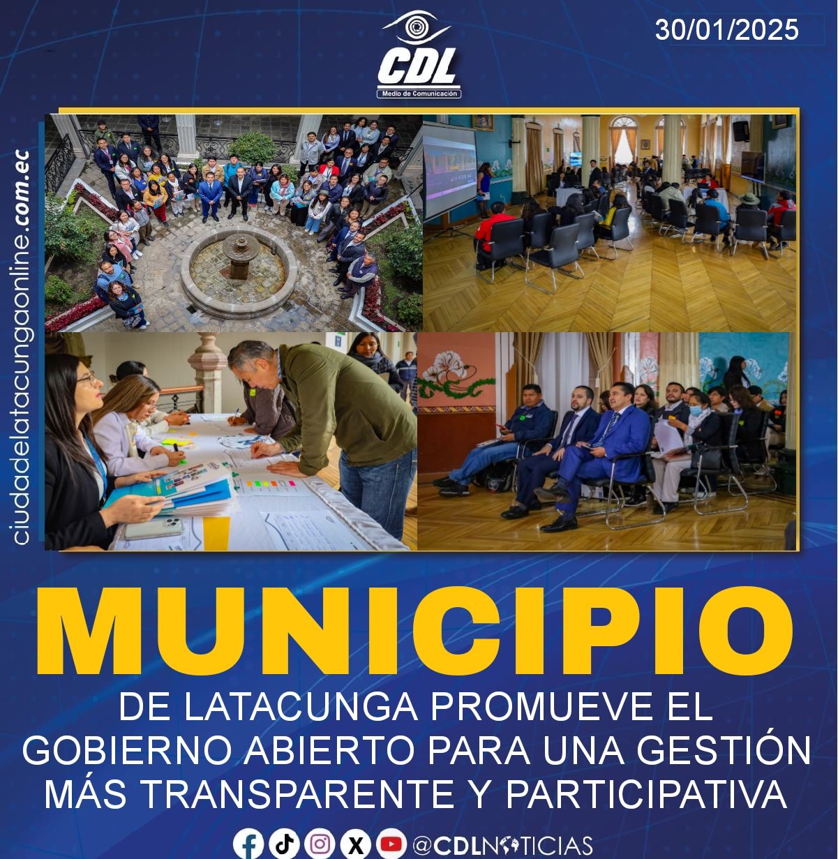 MUNICIPIO DE LATACUNGA PROMUEVE EL GOBIERNO ABIERTO PARA UNA GESTIÓN MÁS TRANSPARENTE Y PARTICIPATIVA