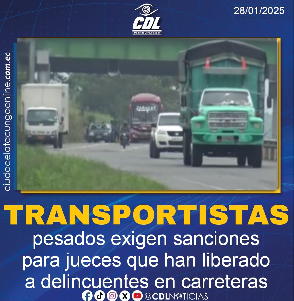 Transportistas pesados exigen sanciones para jueces que han liberado a delincuentes en carreteras