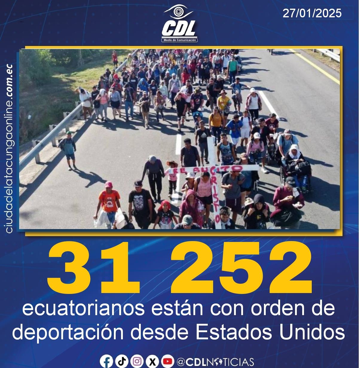 31 252 ecuatorianos están con orden de deportación desde Estados Unidos