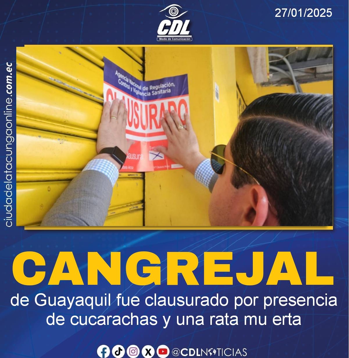 Un cangrejal de Guayaquil fue clausurado por presencia de cucarachas y una rata mu erta