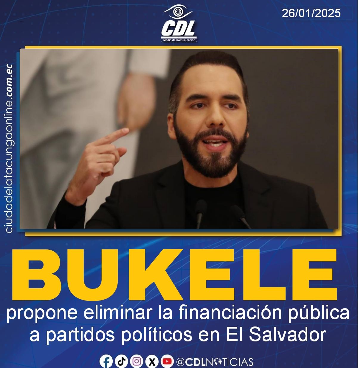 Nayib Bukele propone eliminar la financiación pública a partidos políticos en El Salvador