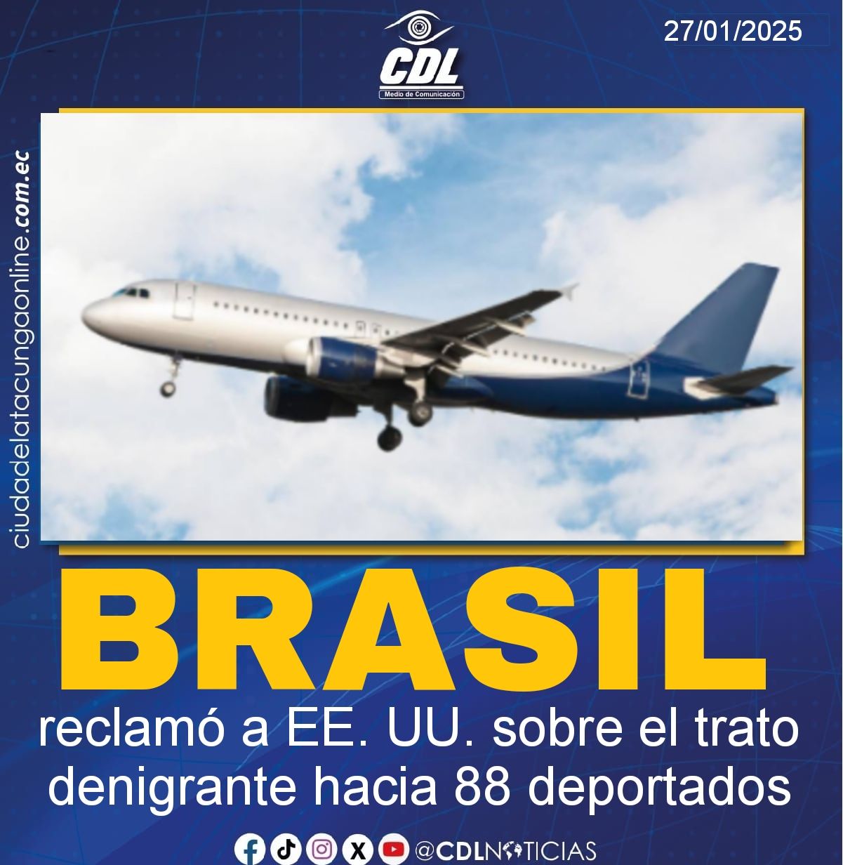 Brasil reclamó a EE. UU. sobre el trato denigrante hacia 88 deportados