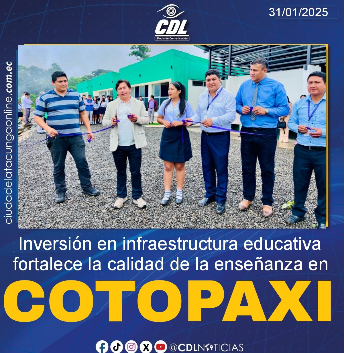 Inversión en infraestructura educativa fortalece la calidad de la enseñanza en Cotopaxi