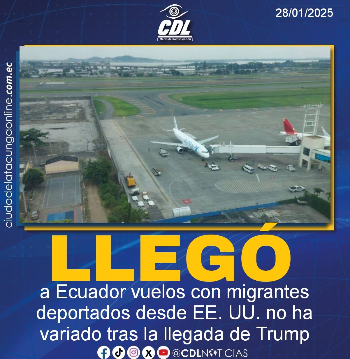 El arribo a Ecuador de vuelos con migrantes deportados desde EE. UU. no ha variado tras la llegada de Trump