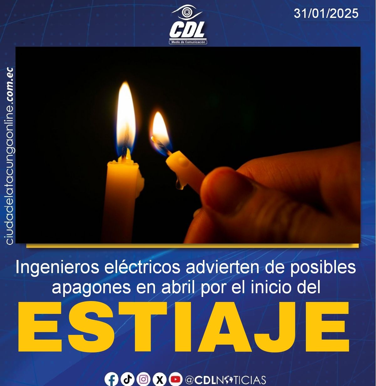 Ingenieros eléctricos advierten de posibles apagones en abril por el inicio del estiaje