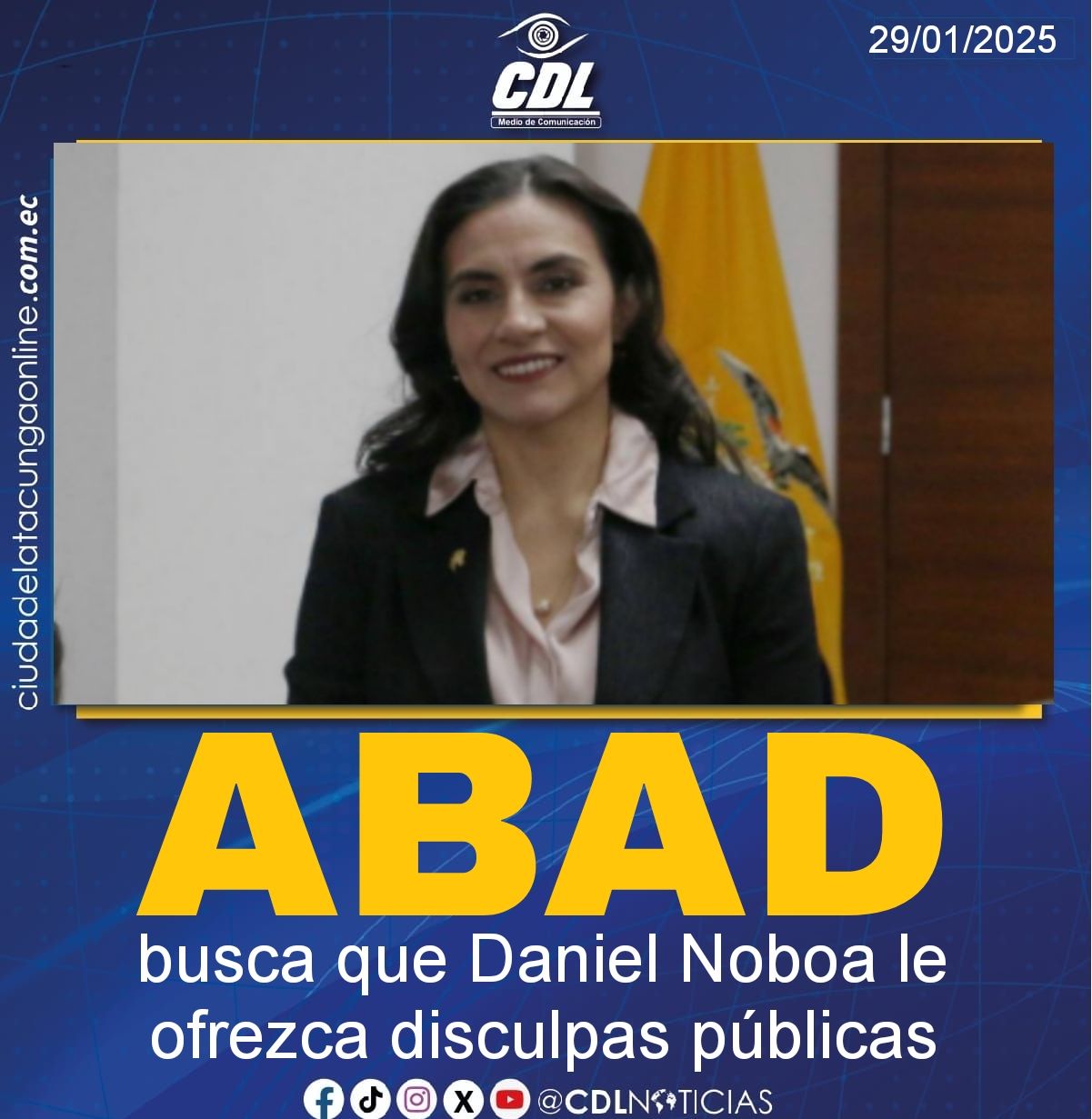 Verónica Abad busca que Daniel Noboa le ofrezca disculpas públicas