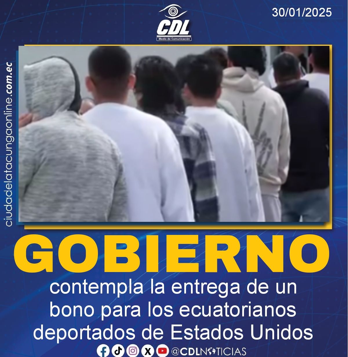 El Gobierno contempla la entrega de un bono para los ecuatorianos deportados de Estados Unidos