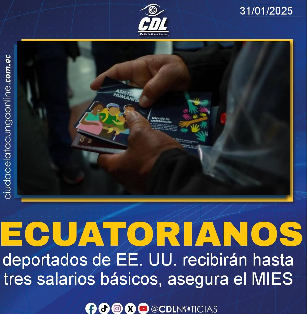 Los ecuatorianos deportados de EE. UU. recibirán hasta tres salarios básicos, asegura el MIES