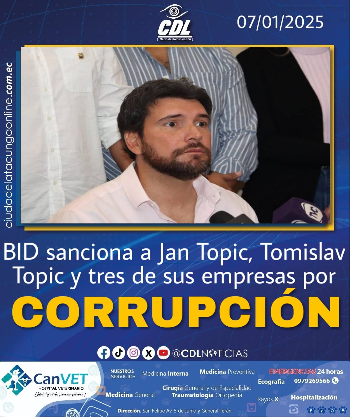 El BID sanciona a Jan Topic, Tomislav Topic y tres de sus empresas por corrupción