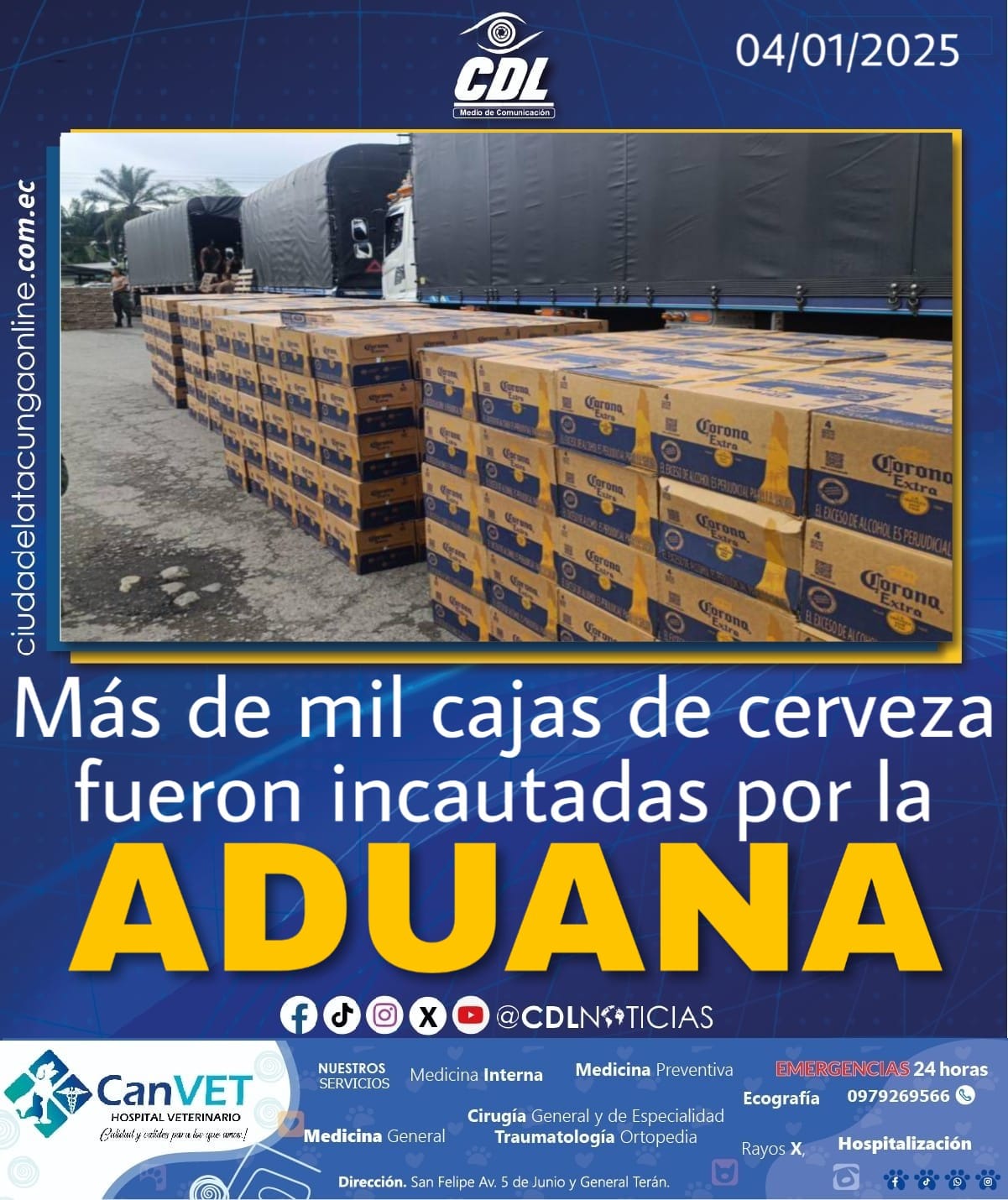 Más de mil cajas de cerveza fueron incautadas por la Aduana en Santo Domingo tras operativo