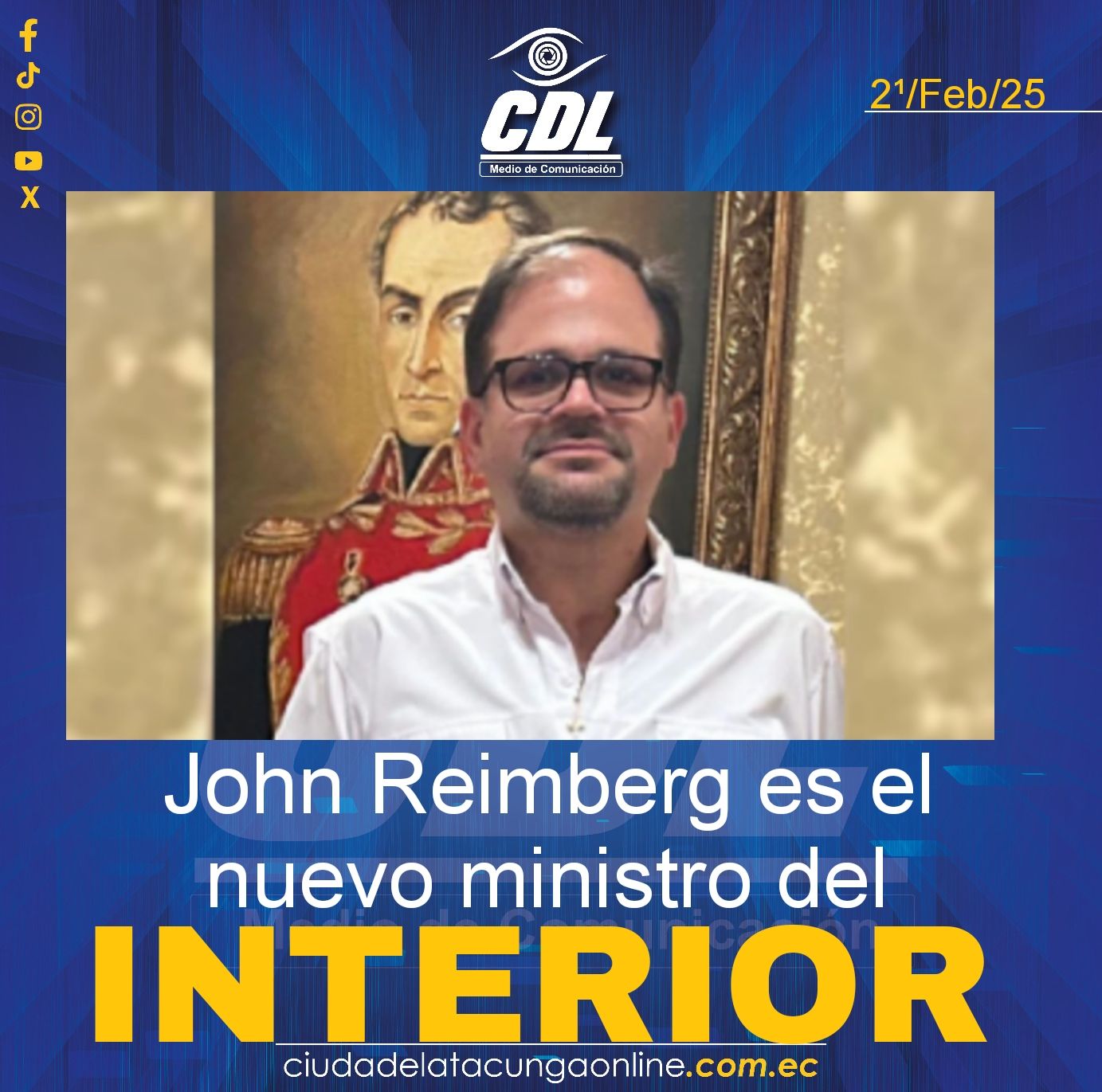John Reimberg es el nuevo ministro del Interior