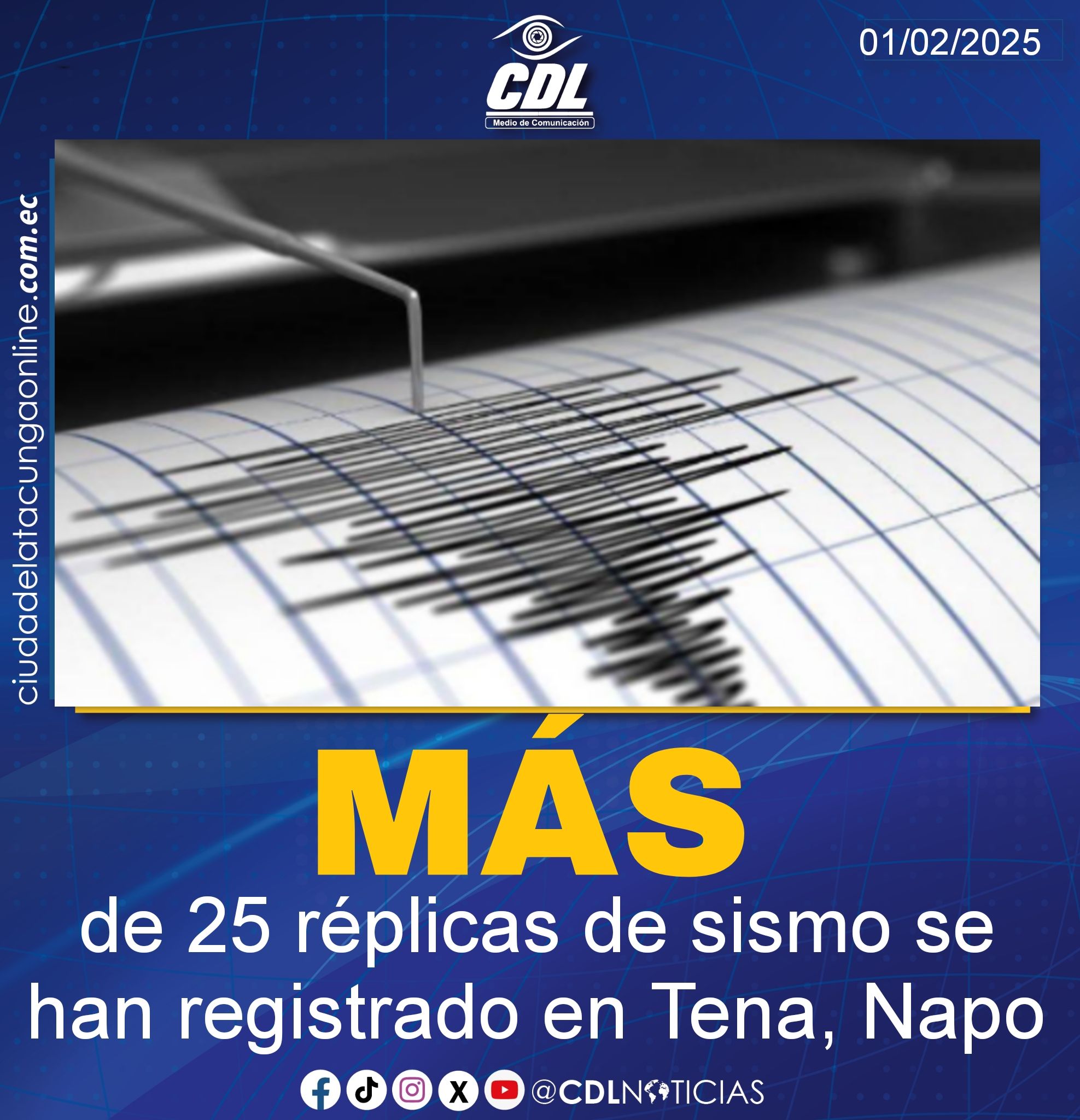 Más de 25 réplicas de sismo se han registrado en Tena, Napo