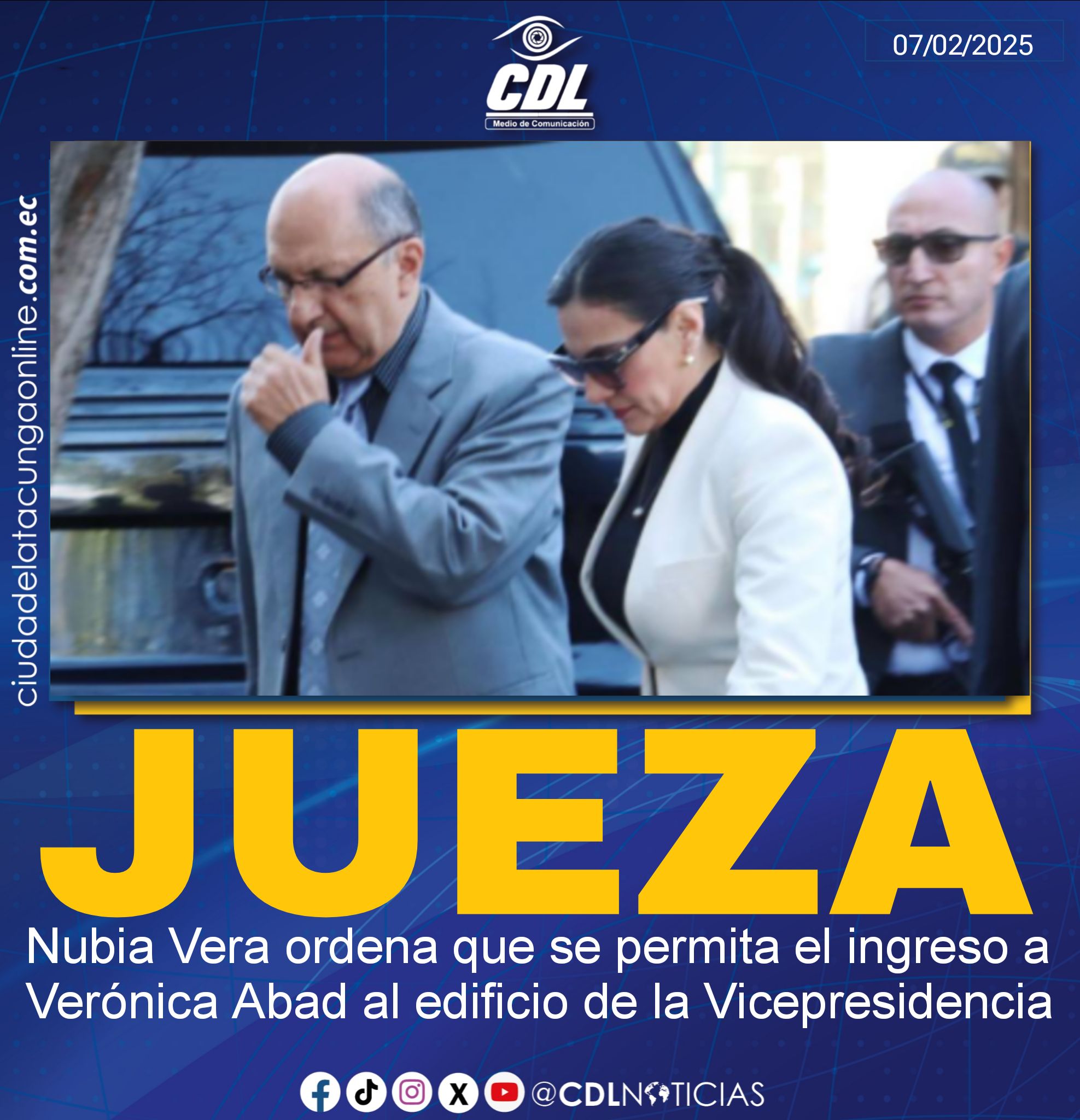 La jueza Nubia Vera ordena que se permita el ingreso a Verónica Abad al edificio de la Vicepresidencia