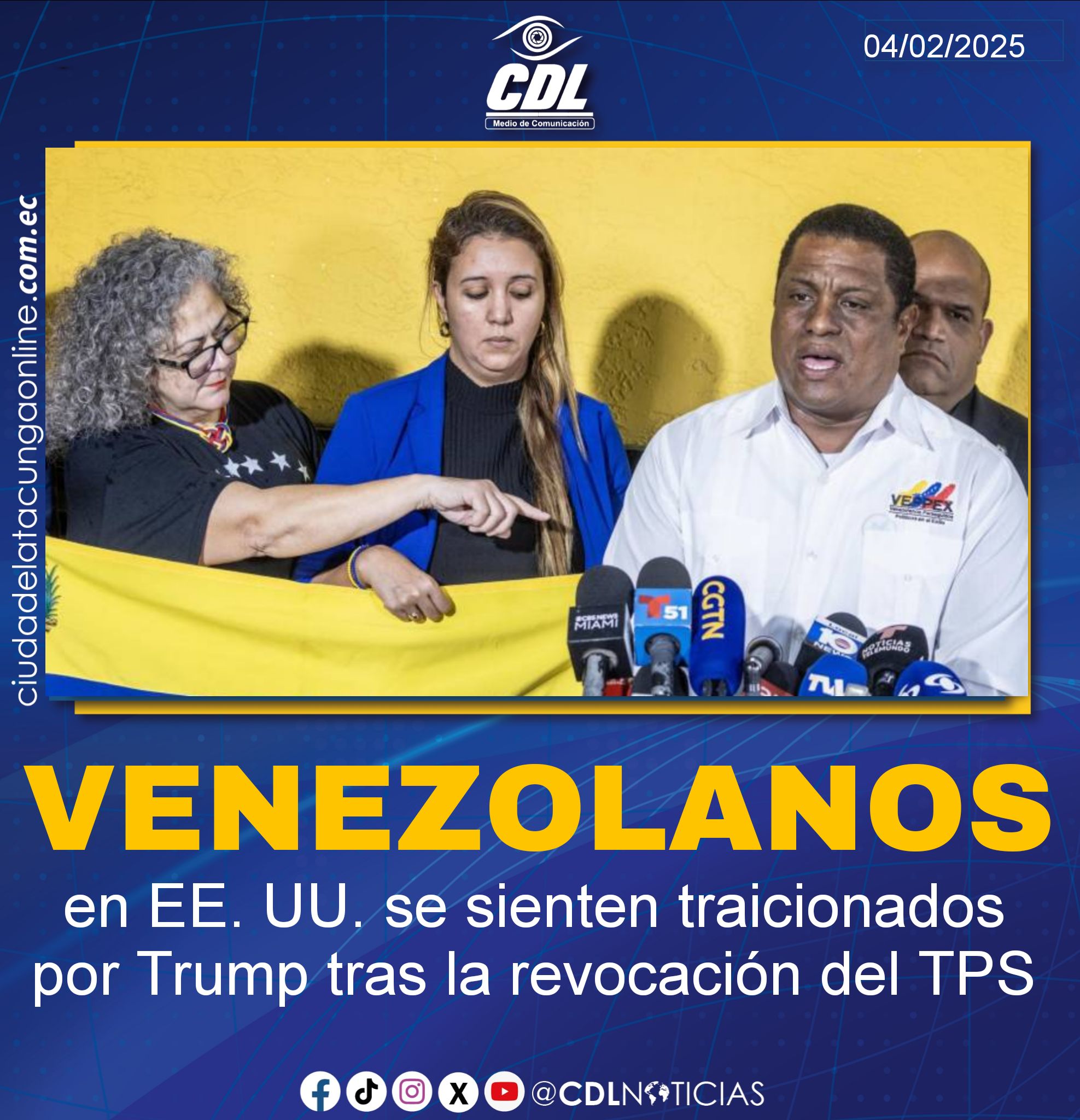 Venezolanos en EE. UU. se sienten traicionados por Trump tras la revocación del TPS