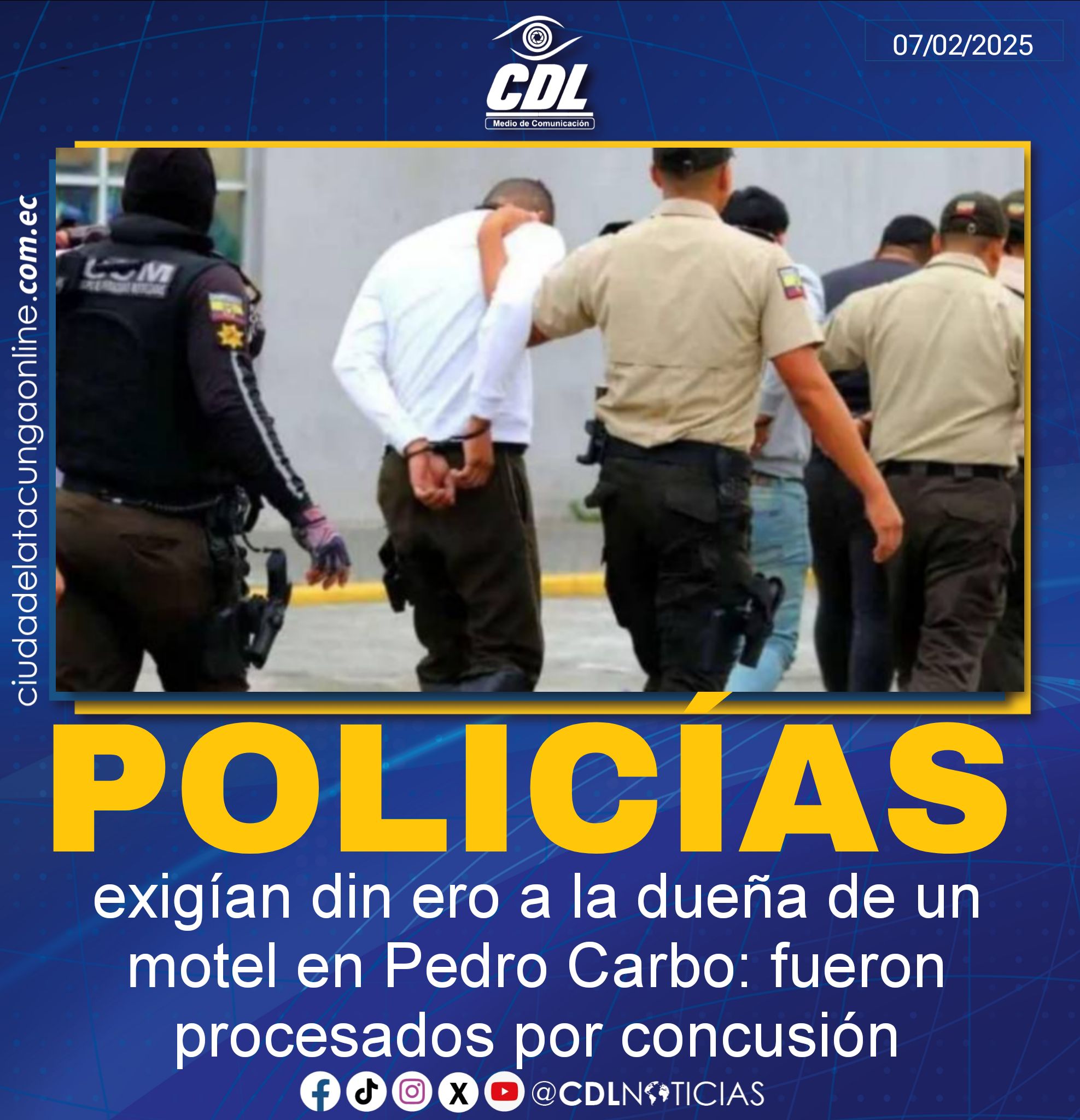 Policías exigían din ero a la dueña de un motel en Pedro Carbo: fueron procesados por concusión