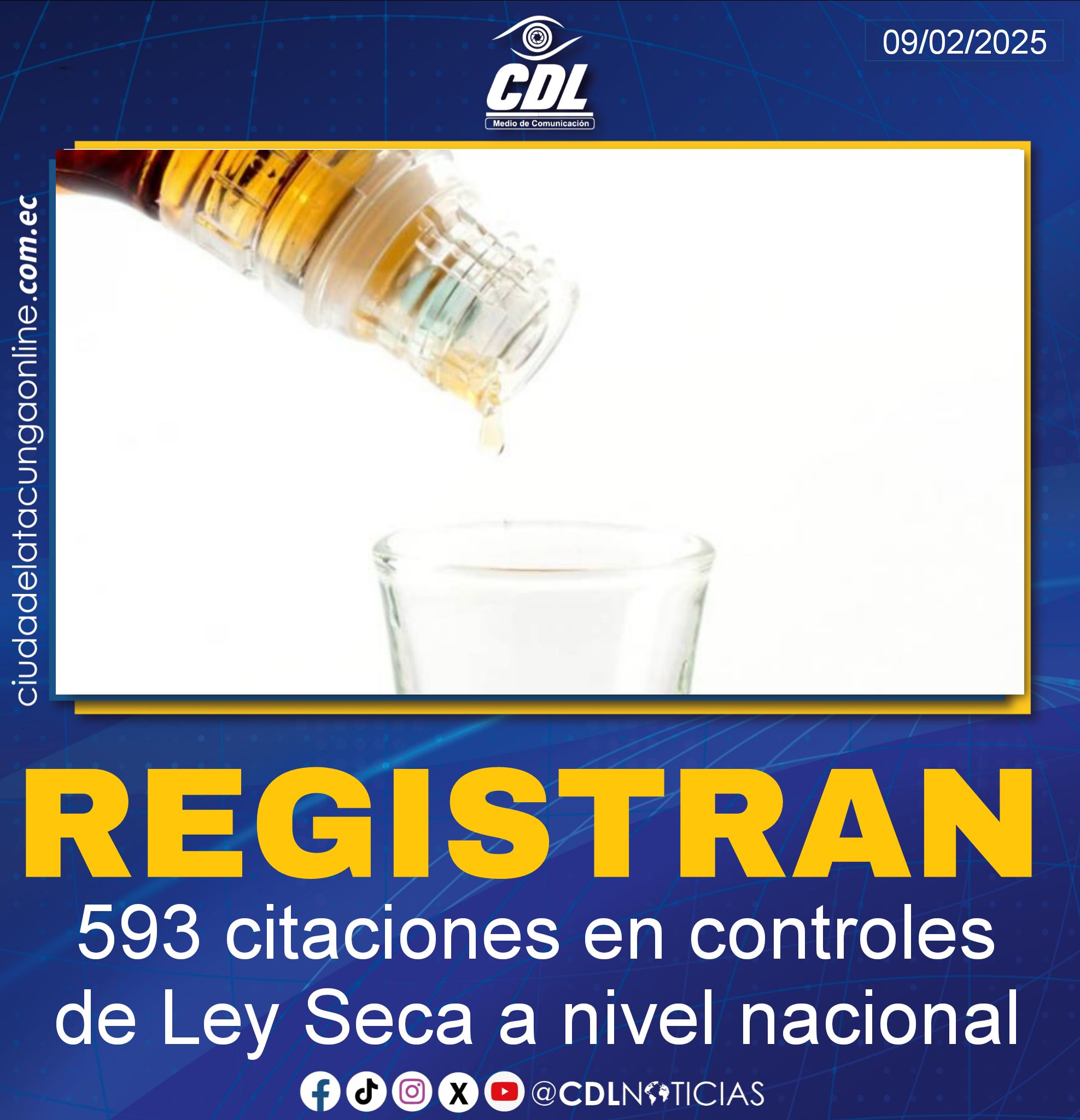 Se registran 593 citaciones en controles de Ley Seca a nivel nacional