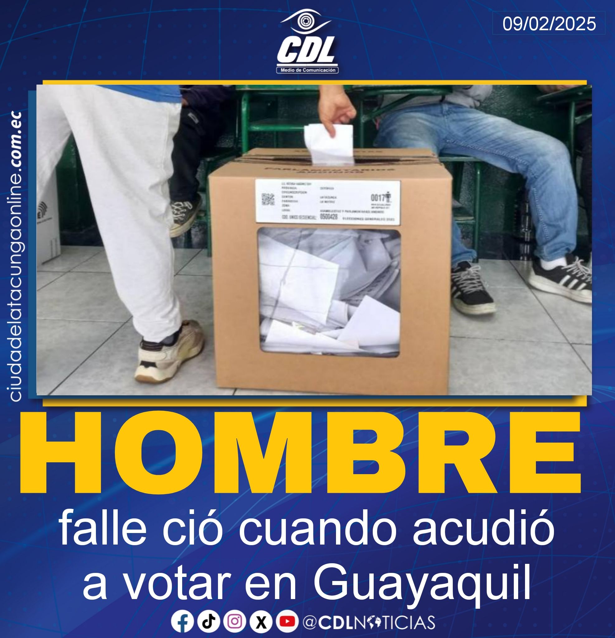 Un hombre falleció cuando acudió a votar en Guayaquil