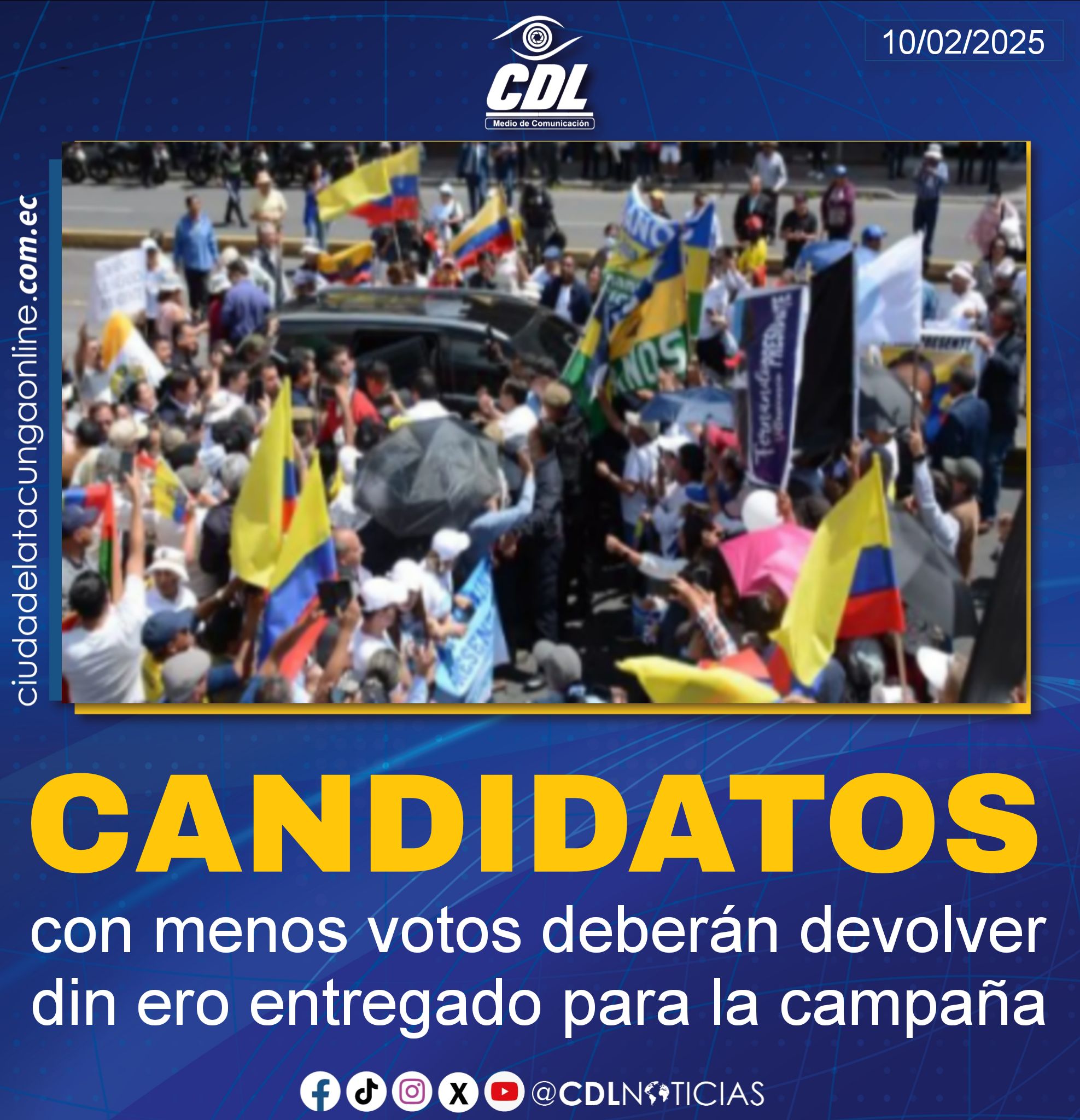 Candidatos con menos votos deberán devolver recursos entregados para la campaña