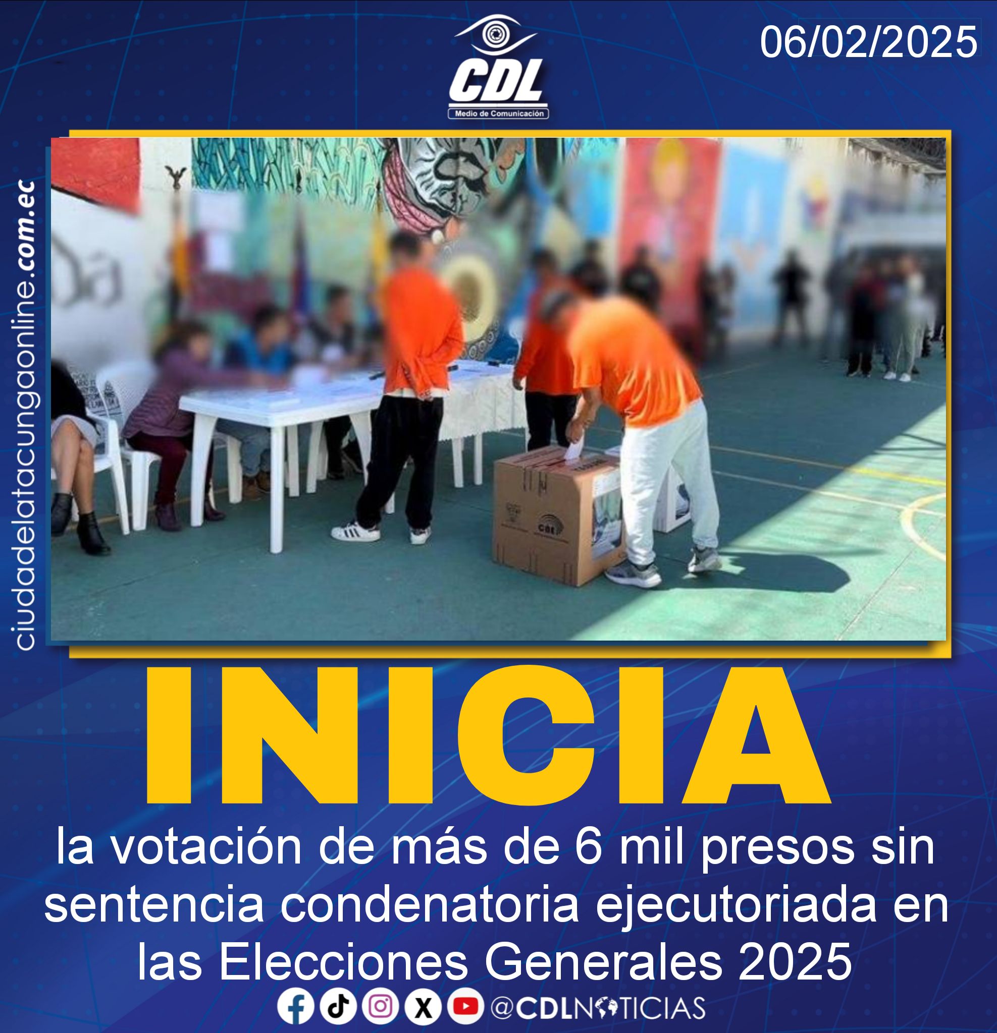 Inicia la votación de más de 6 mil presos sin sentencia condenatoria ejecutoriada en las Elecciones Generales 2025