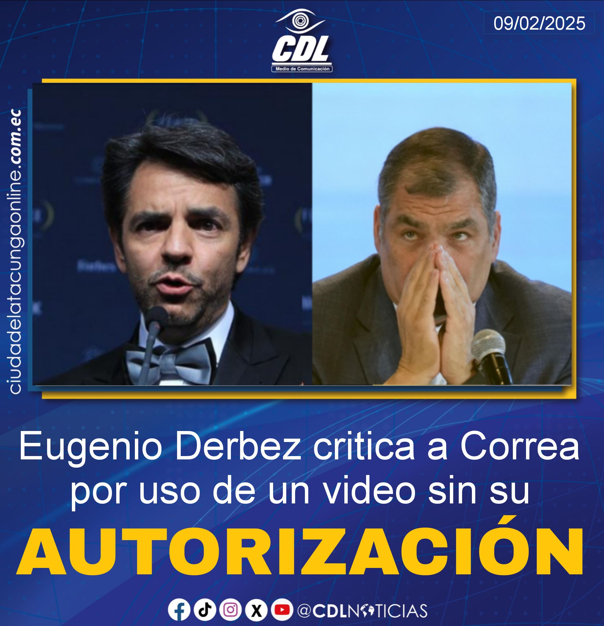 Eugenio Derbez critica a Correa por uso de un video sin su autorización