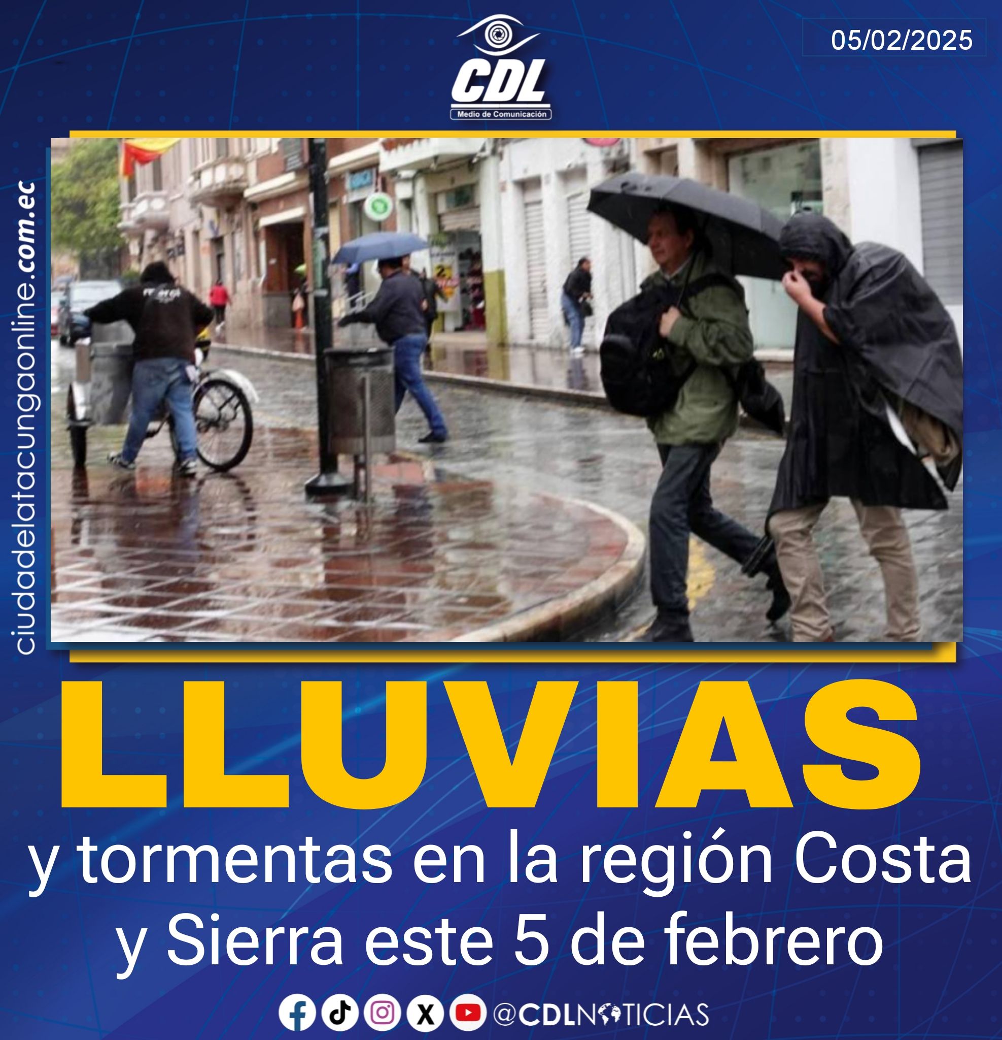 Clima Ecuador: lluvias y tormentas en la región Costa y Sierra este 5 de febrero