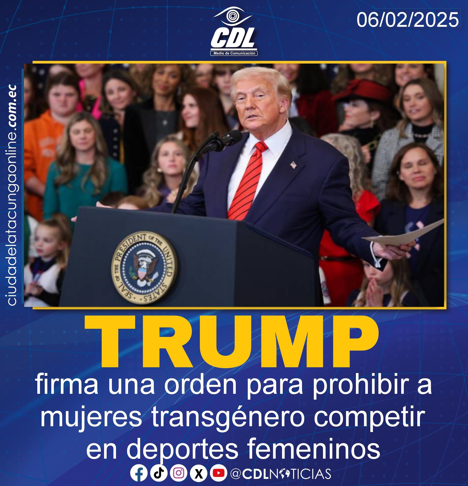 Donald Trump firma una orden para prohibir a mujeres transgénero competir en deportes femeninos