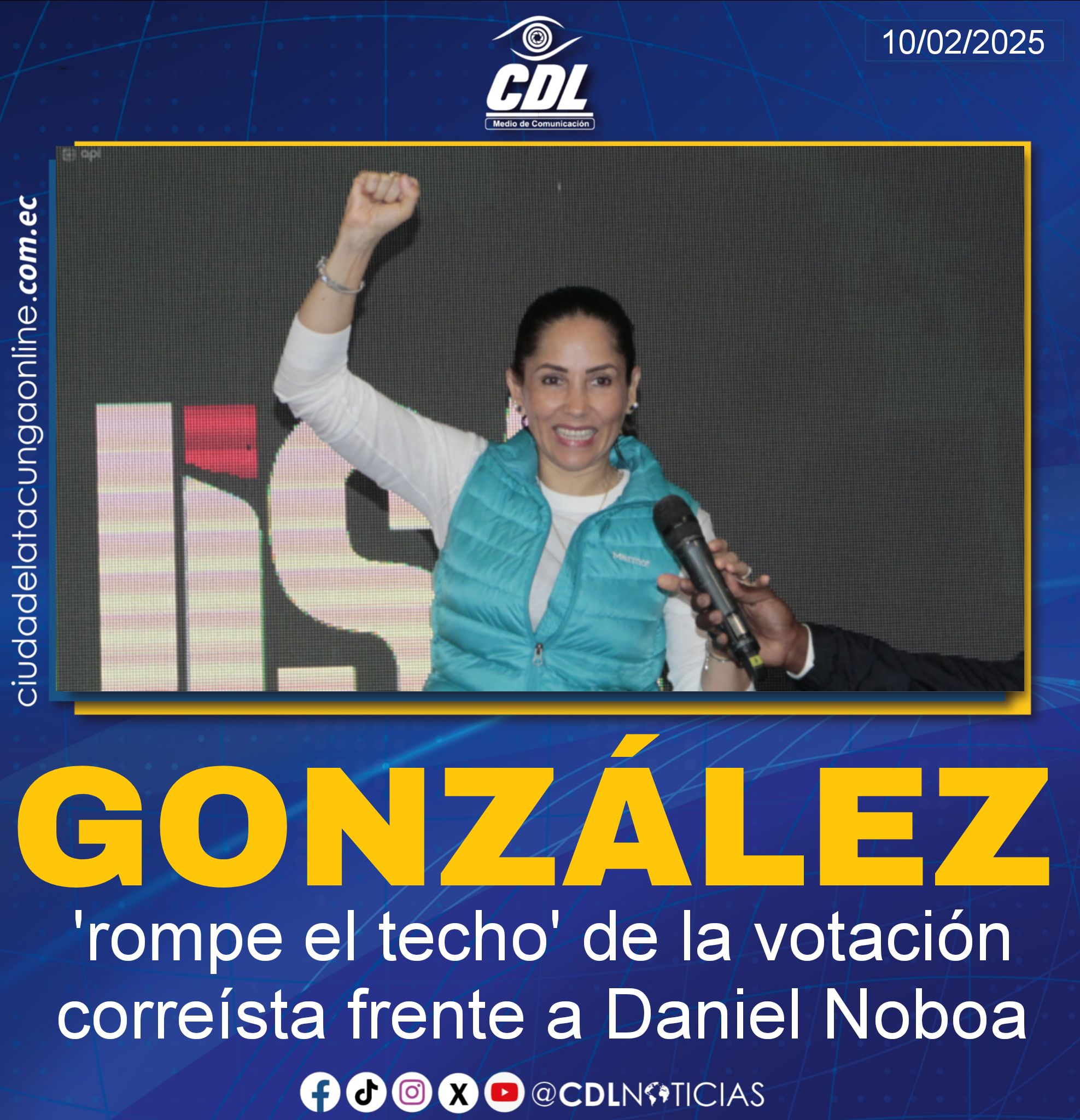 Resultados elecciones Ecuador: Luisa González ‘rompe el techo’ de la votación correísta frente a Daniel Noboa
