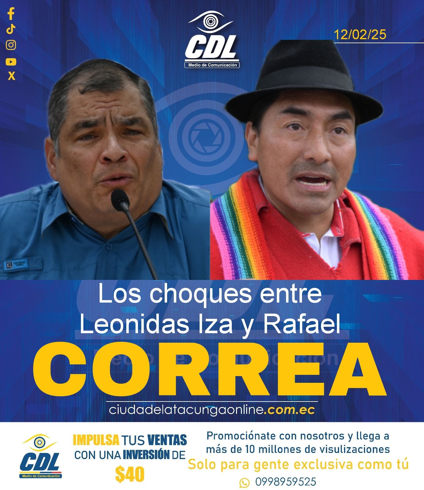 Los choques entre Leonidas Iza y Rafael Correa