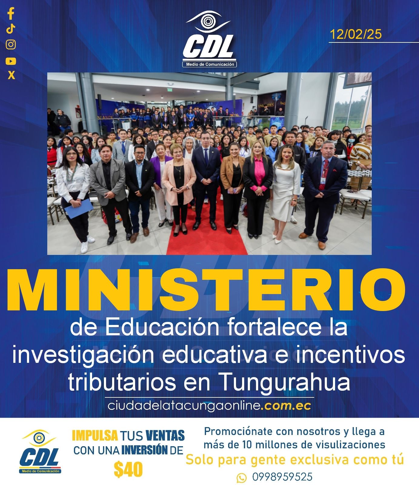 Ministerio de Educación fortalece la investigación educativa e incentivos tributarios en Tungurahua