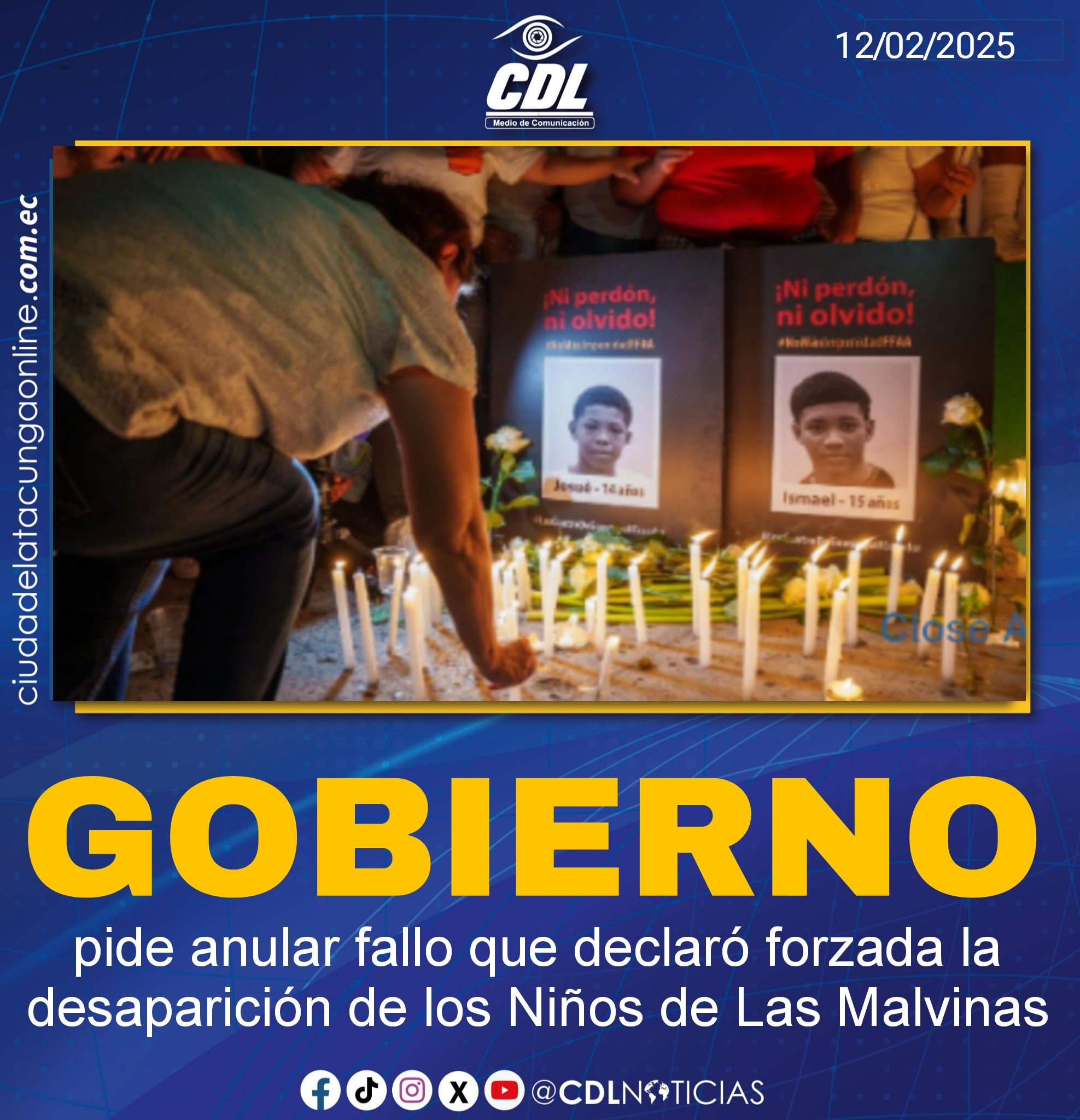 Gobierno pide anular fallo que declaró forzada la desaparición de los Niños de Las Malvinas