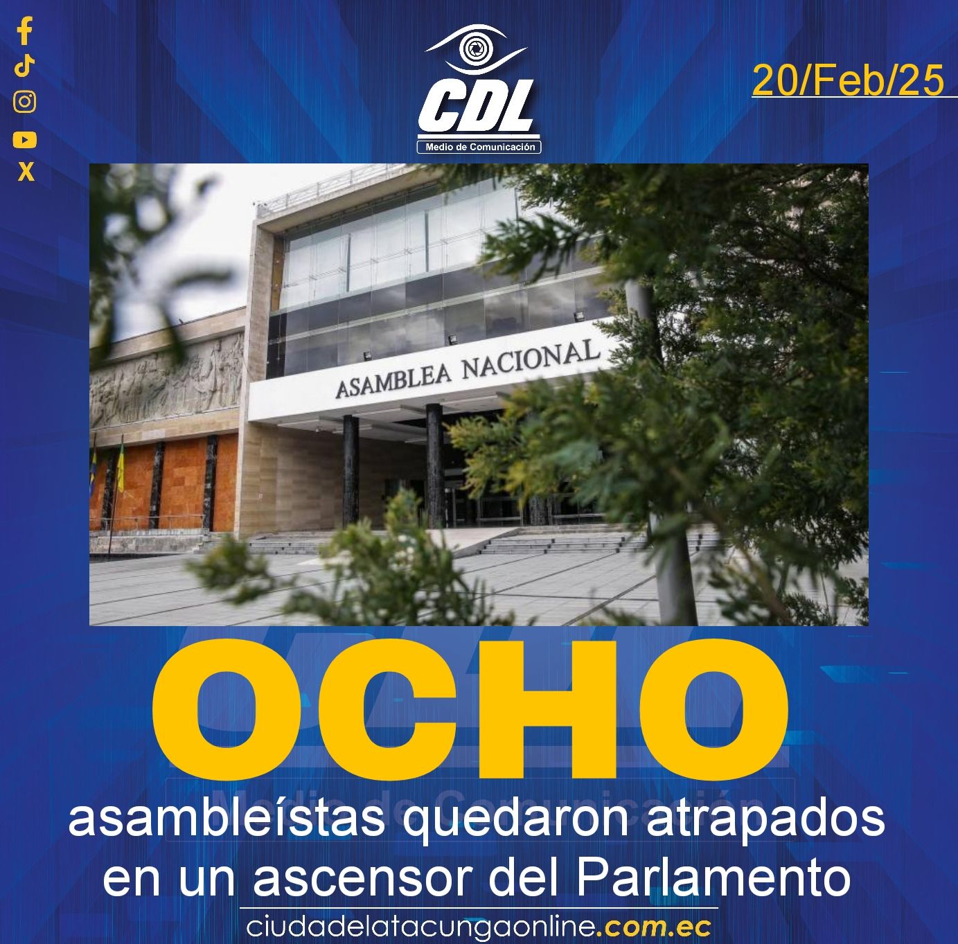 Ocho asambleístas quedaron atrapados en un ascensor del Parlamento